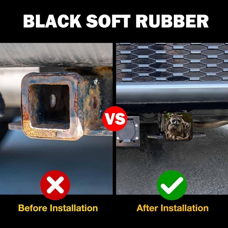 Beabes Raccoon 2" Hitch Cover Forest Animal Berries Owl Raccoon Hitch Tube Covers Keep Trailer Hitch Receiver Tube Clean and Protected for Sedans Tractors Trucks Cars - Image 5